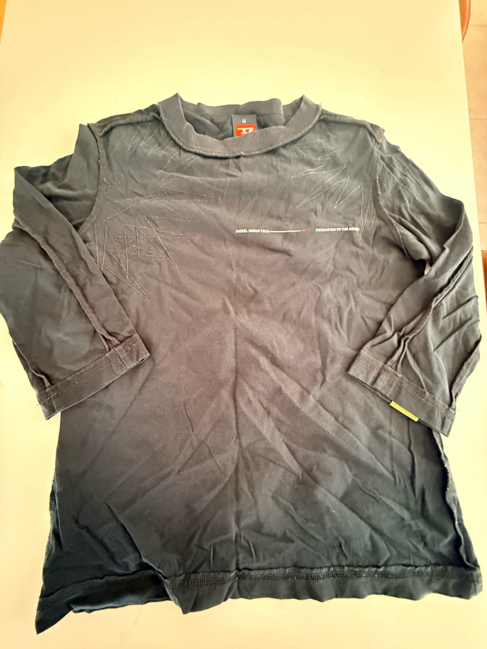 Vintage Diesel Black 3/4 Long Sleeve Shirt